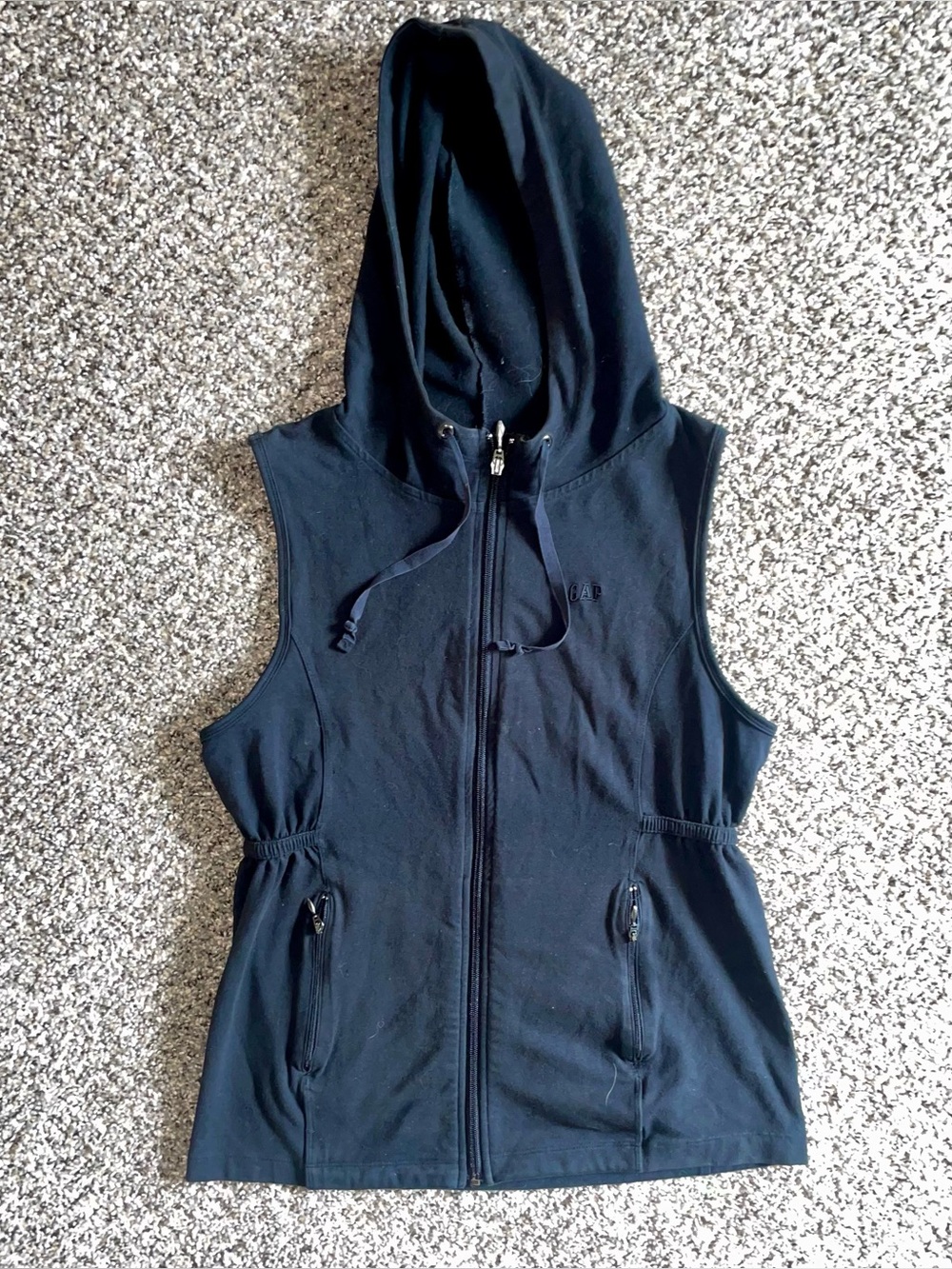GAP Black Zip-Up Hoodie Tank Jacket Size Womens Medium